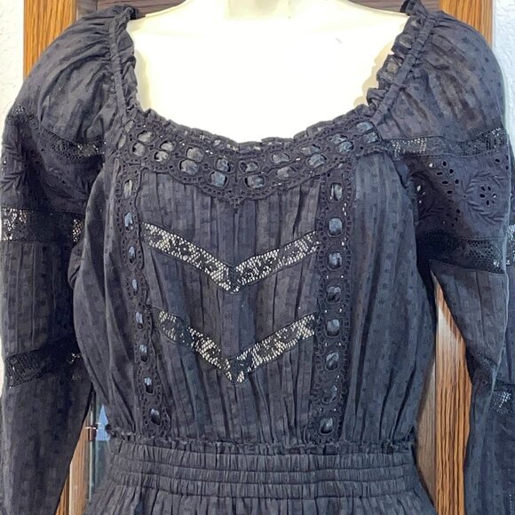 NWT $395 Black Sanaya Mini Dress LOVESHACKFANCY XS 2 4 - Picture 8 of 11